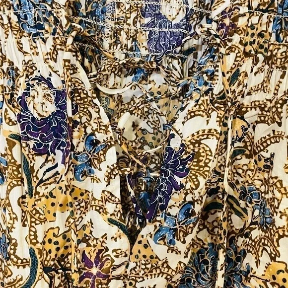 NWT size L women’s Opehelia Roe dress shirt with elastic sleeves multi color - Picture 7 of 9